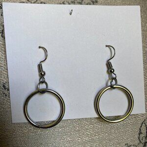 Silver plated round hoop earrings